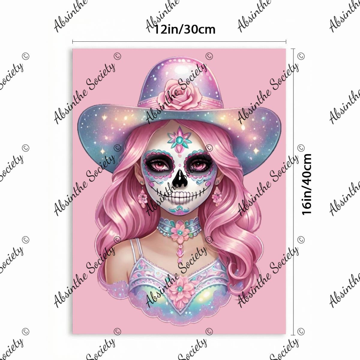 Pastel Catrina | Framed Canvas Wall Art | Dark Chicana Gothic Home Décor