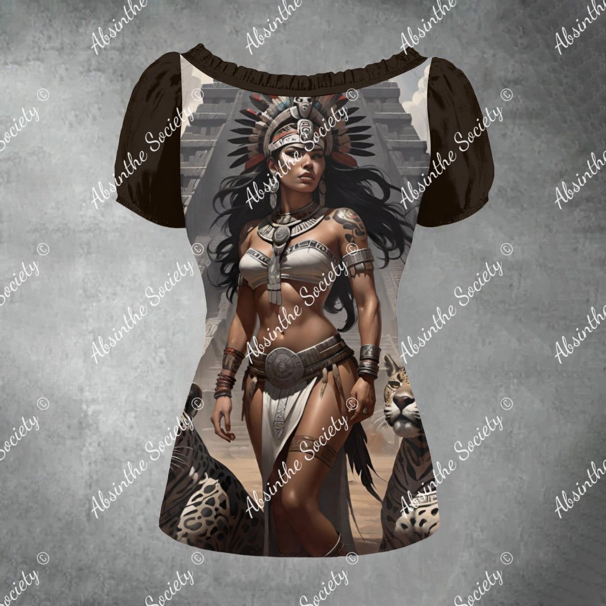 Jaguar Queen - Mexico Pride - Puff Sleeve Shirt