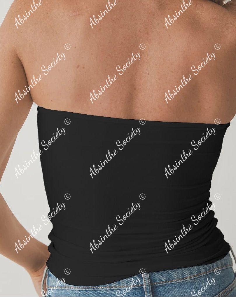 Absinthe Society | Logo Hot Pink Double-Layer Strapless Top | Bold Chicana Streetwear | Absinthe Society