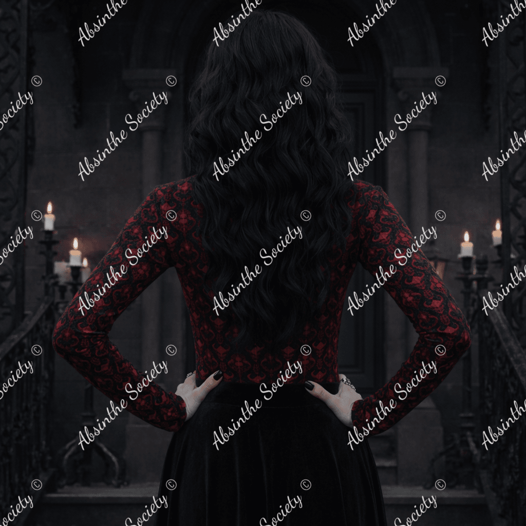 Dark Descent Women's Mesh T-shirt - Gothic Sheer Long Sleeve