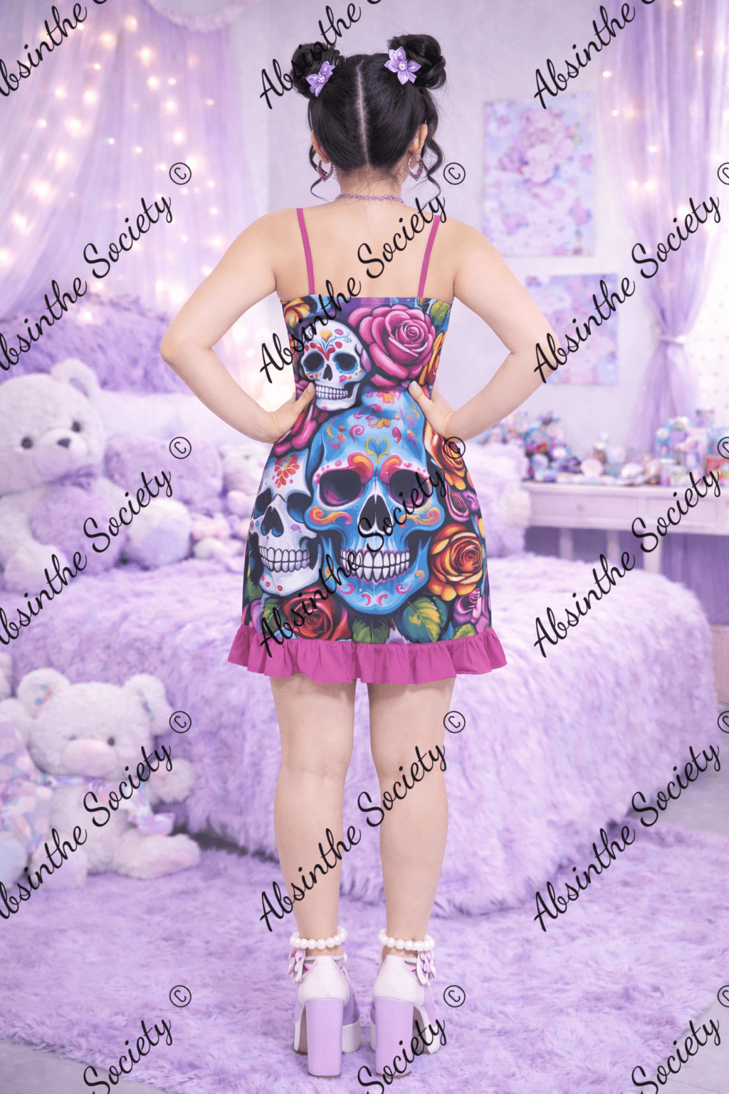 Haunted Harmony- Ruffle Hem Mini Dress