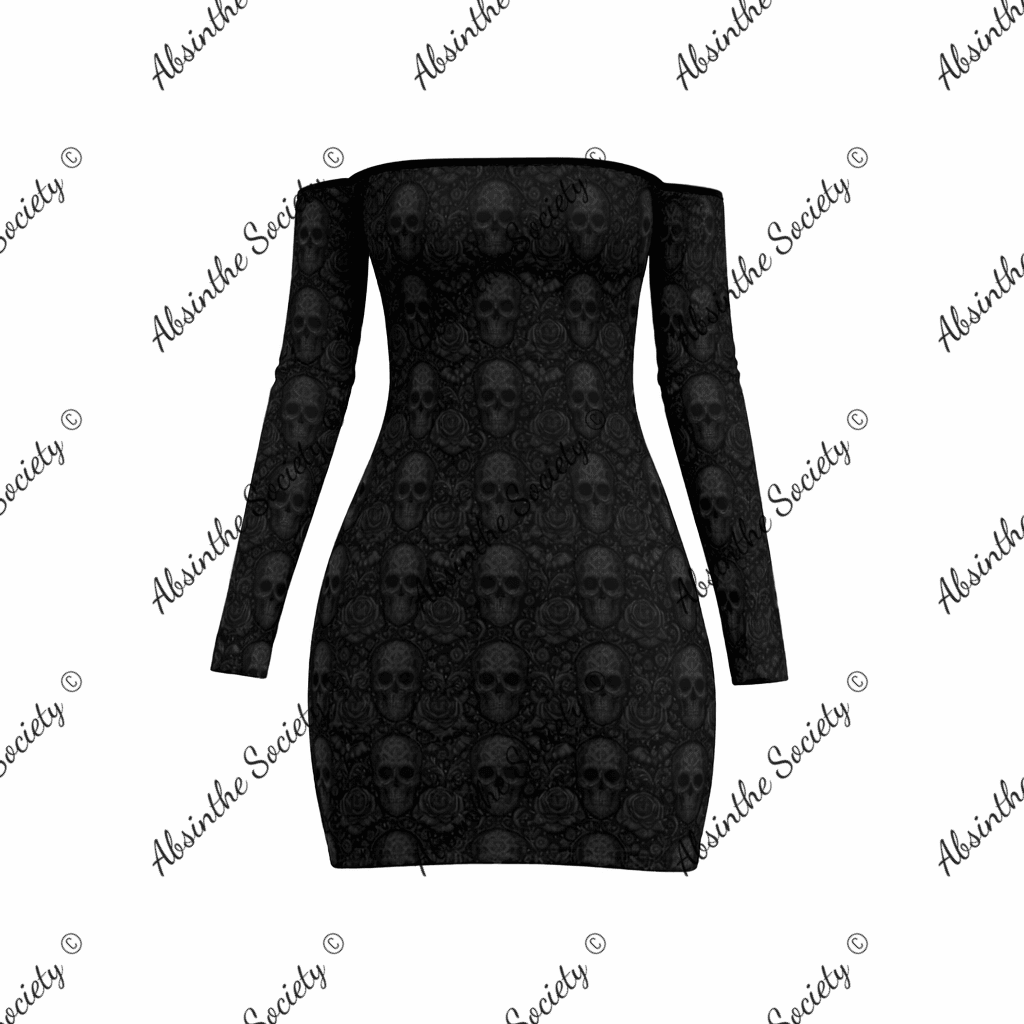 Eternal Abyss - Off-shoulder Lace-up Dress