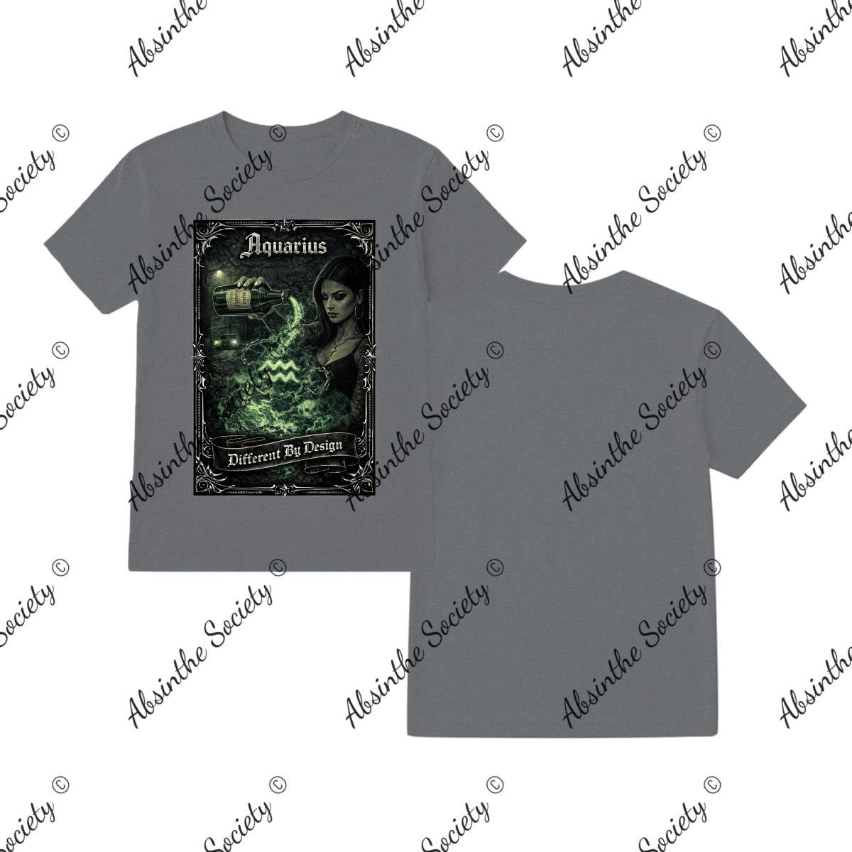Aquarius- Different by Design T-Shirt Printed in USA Graphite