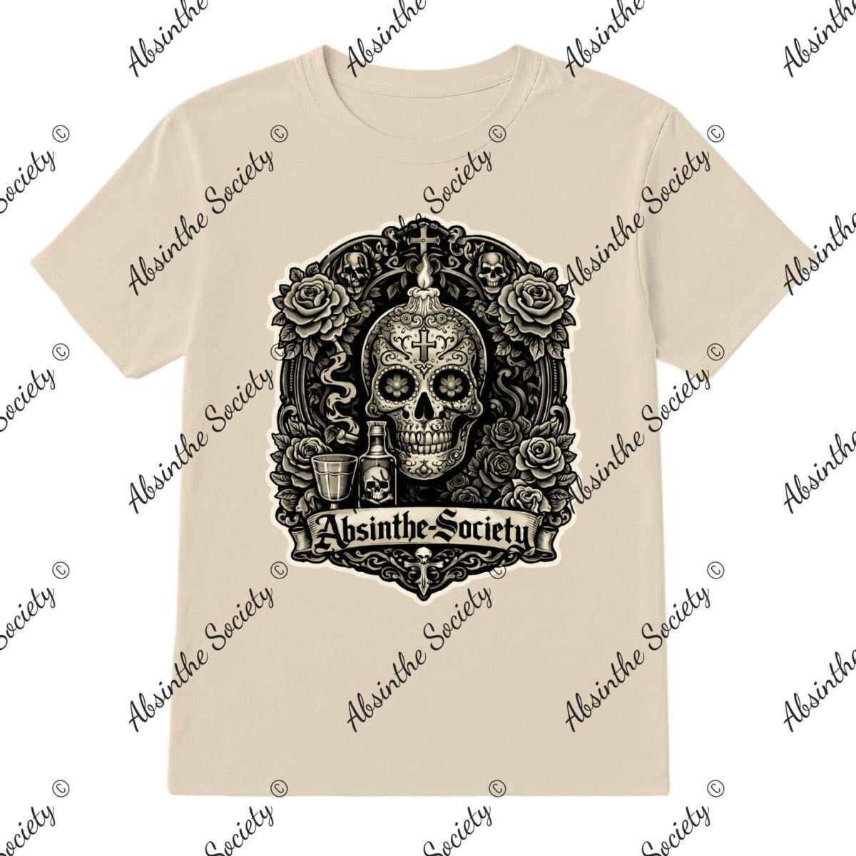 Absinthe Society - Sugar Skull Unisex T-Shirt Printed in USA