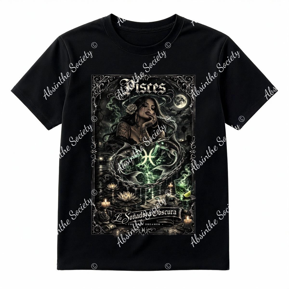 Pisces Dark Dreamer T-Shirt Printed in USA
