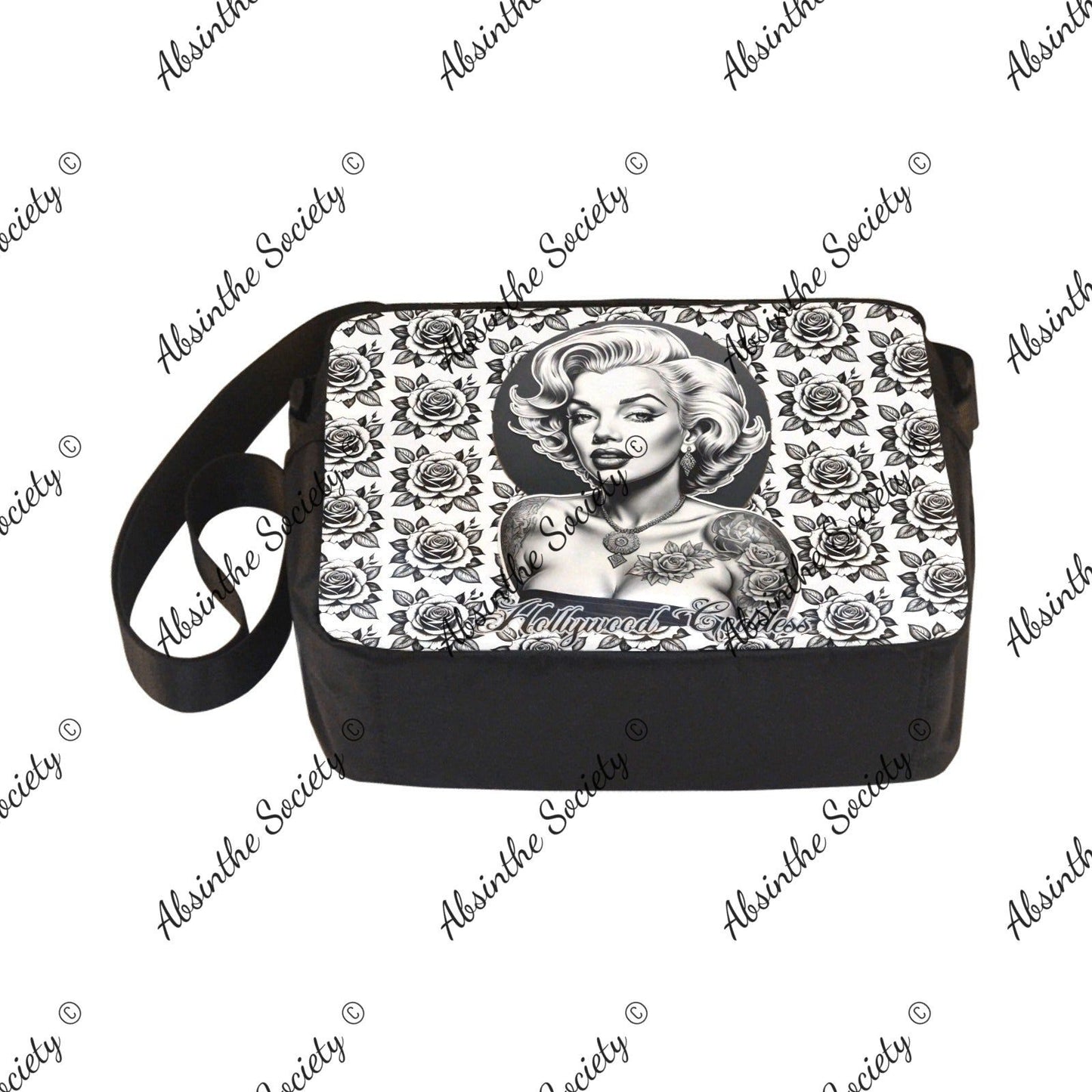 Eternal Angel Marilyn Monroe White Roses Cross-body Nylon Bag