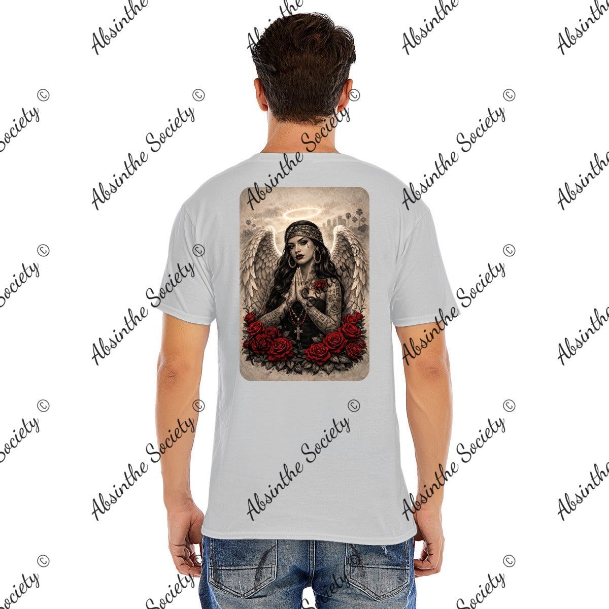 Angel De Las Rosas | Unisex Graphic Tee | Dark Chicana Gothic Streetwear