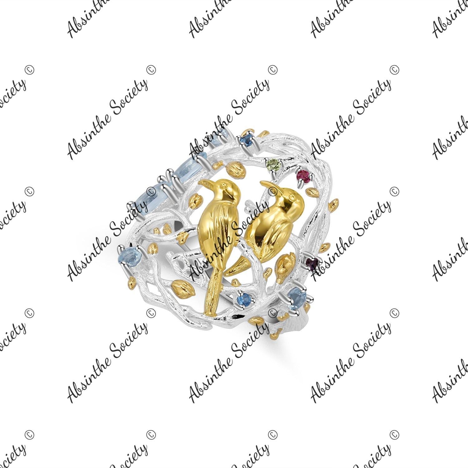 Quetzalli | Sky Blue Topaz 925 Sterling Silver Hollow Ring