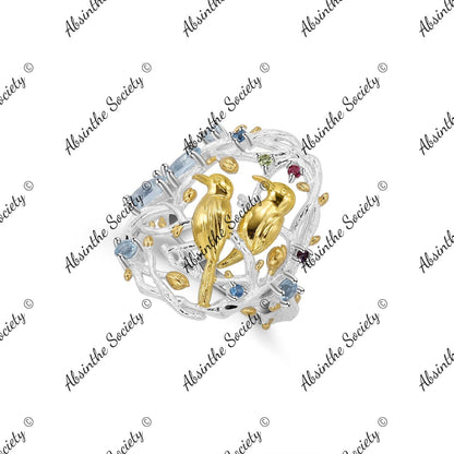 Quetzalli | Sky Blue Topaz 925 Sterling Silver Hollow Ring Sky Blue Topa