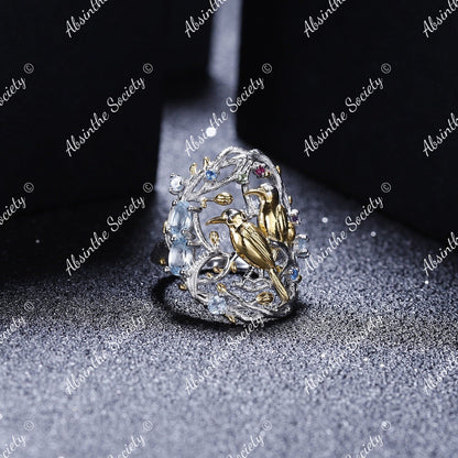Quetzalli | Sky Blue Topaz 925 Sterling Silver Hollow Ring