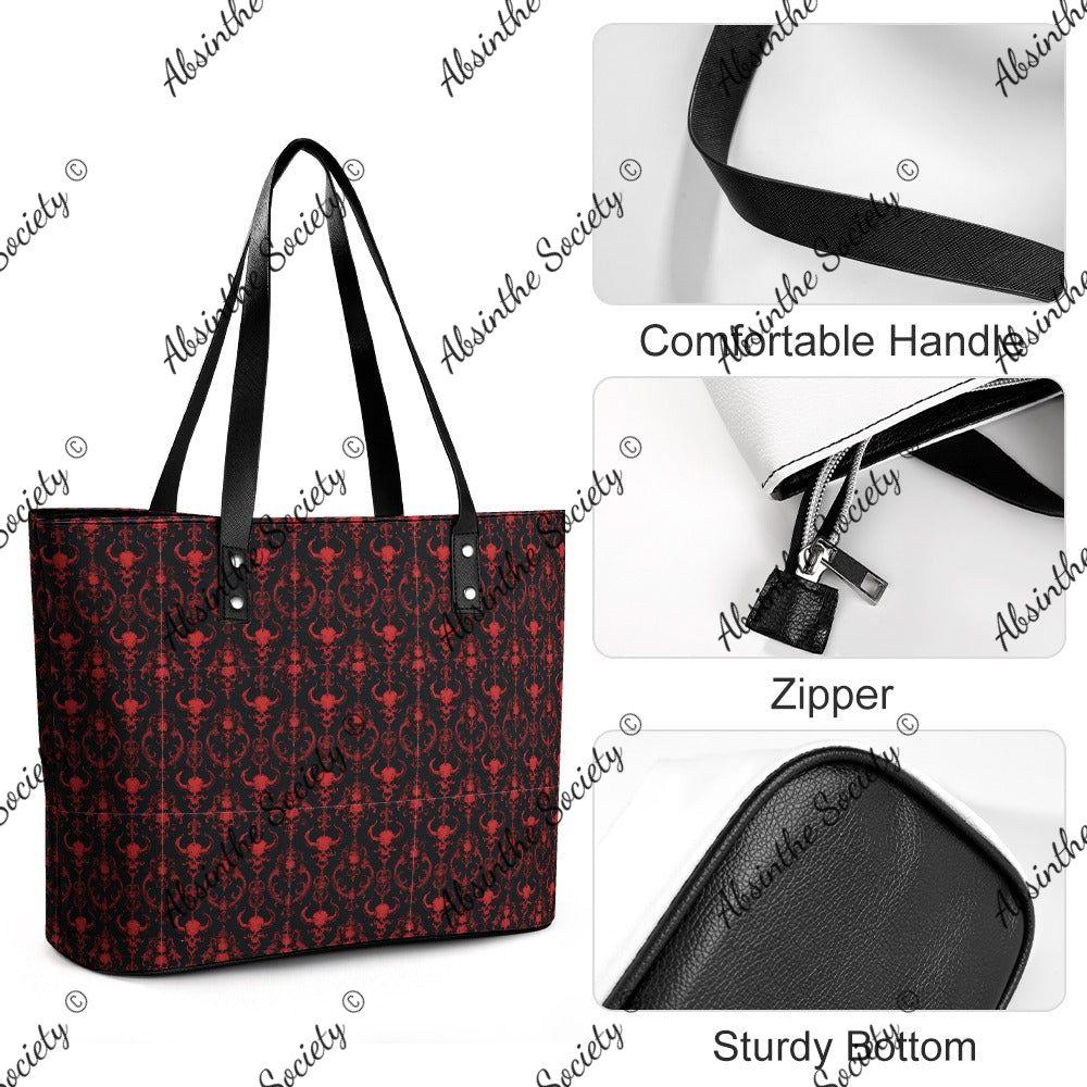 Dark Descent Leather Handbag - Gothic Luxury