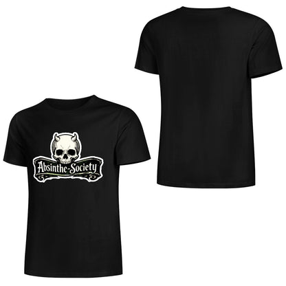 Skull Banner | Absinthe Society Premium Cotton T-Shirt | Dark Chicano Gothic Streetwear