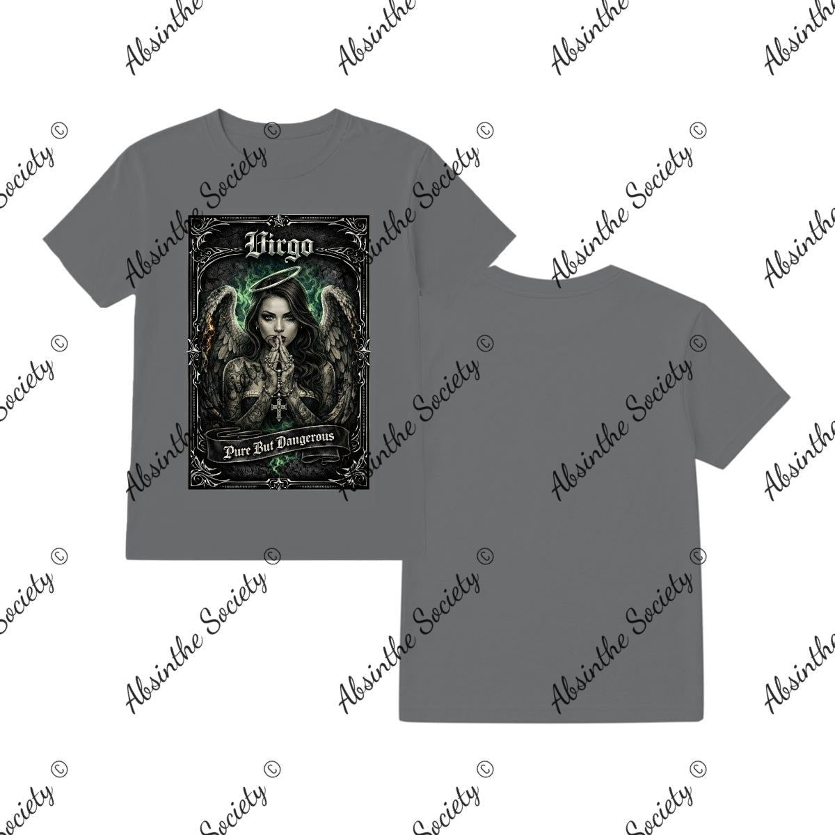 Virgo - Pure but Dangerous T-Shirt Printed in USA Charcoal