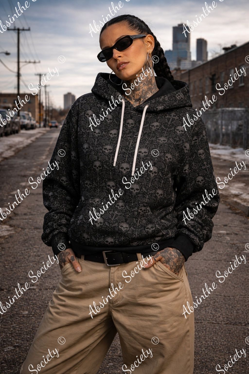 Always Laughing Never Crying Skull - Unisex Pullover Hoodie | Cotton