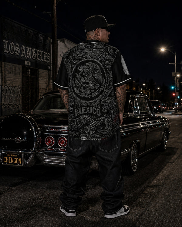 Mi Lindo México con La Madre | Baseball Jersey | Dark Chicano Gothic Streetwear