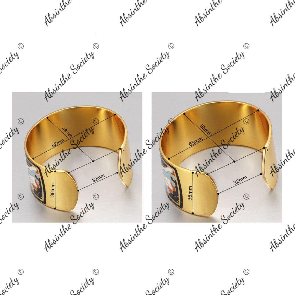 Gold Enamel Bangle Bracelet | Copper & Colored Enamel