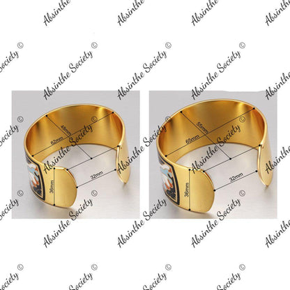 Gold Enamel Bangle Bracelet | Copper & Colored Enamel