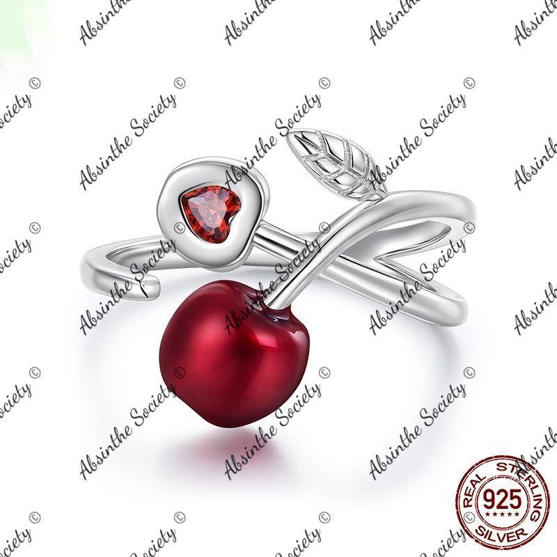 Eye Poppin' Cherry Open Ring | S925 Sterling Silver Silver