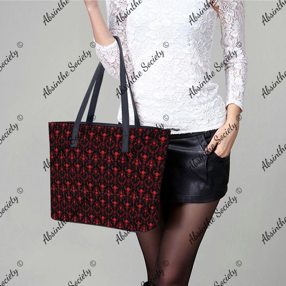 Dark Descent Leather Handbag - Gothic Luxury