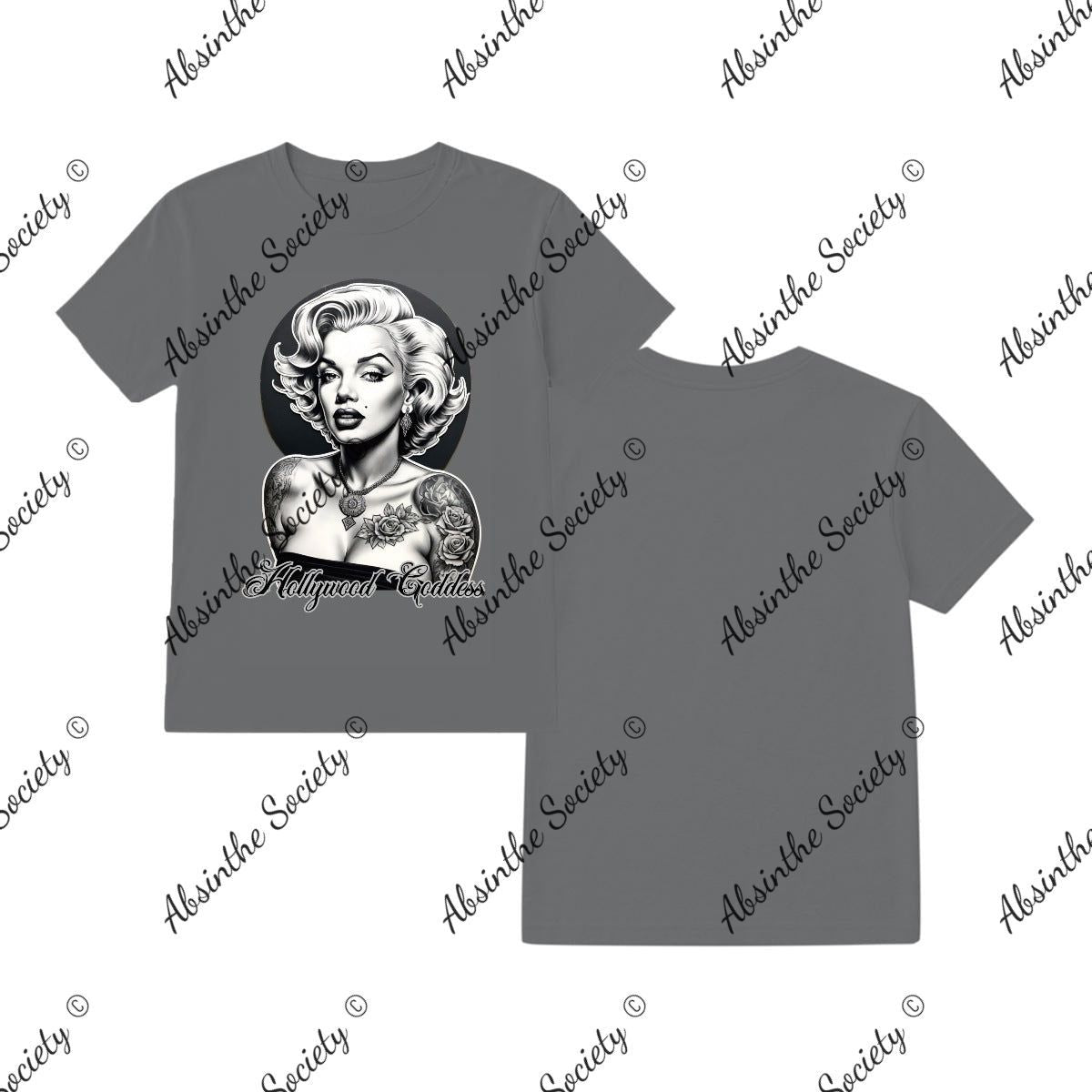 Marilyn Hollywood Goddess- T-Shirt Printed in USA Charcoal