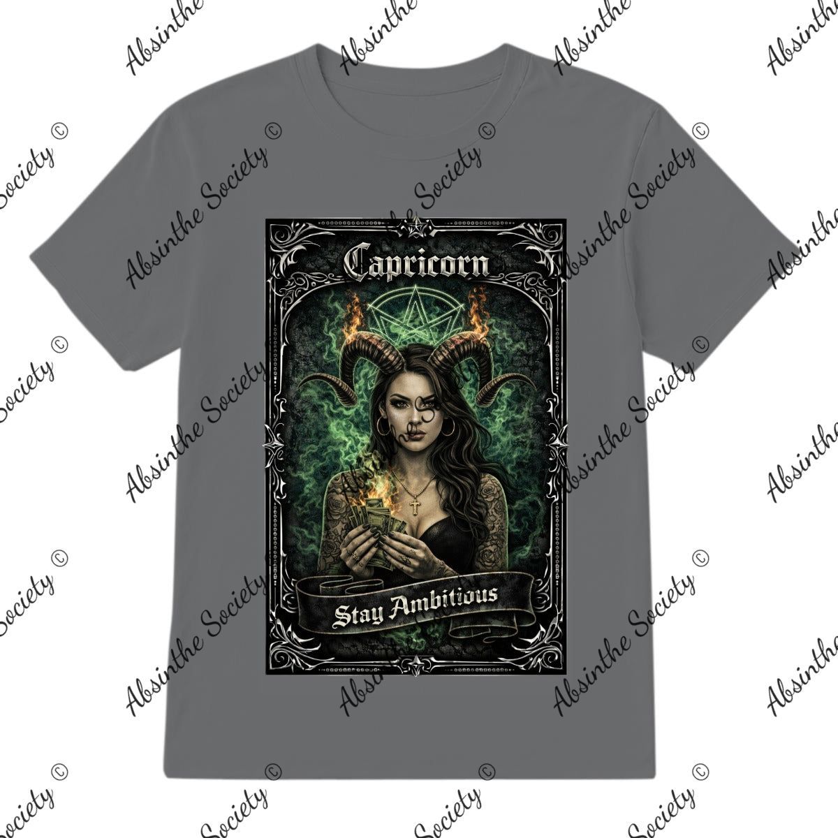 Capricorn - Stay Ambitious T-Shirt Printed in USA