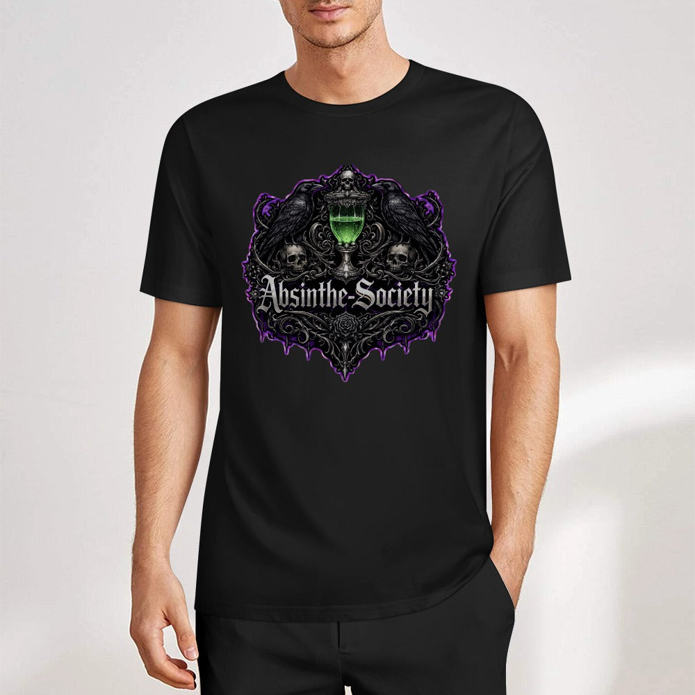 Nevermore (black) - Absinthe Society Premium Pure Cotton T-shirt Front Print
