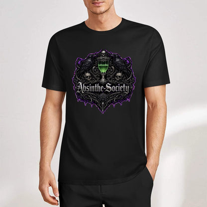 Nevermore (black) - Absinthe Society Premium Pure Cotton T-shirt Front Print