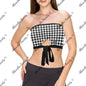 La Luna | All-Over Print Tie Bandeau Top | Dark Chicana Gothic Streetwear Black