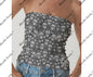 Gothic Gala Sugar Skull - Double-Layer Strapless Top | Día de los Muertos White