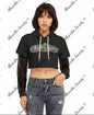 Absinthe Society Logo Mesh Sleeve Cropped Hoodie White