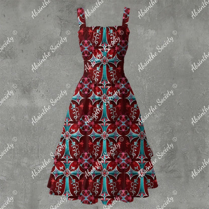 Crucify Ruffle Hem Dress - Gothic Religious Devotional Elegant White