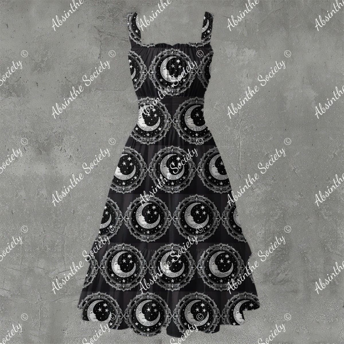 Over the Moon Ruffle Hem Dress - Gothic Celestial Elegant White