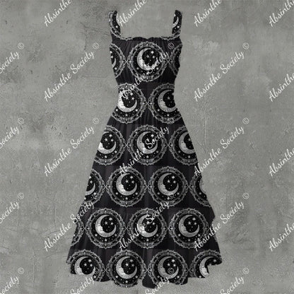 Over the Moon Ruffle Hem Dress - Gothic Celestial Elegant White