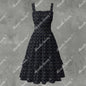 Midnight Batty Babe All-Over Print Ruffle Hem Dress White