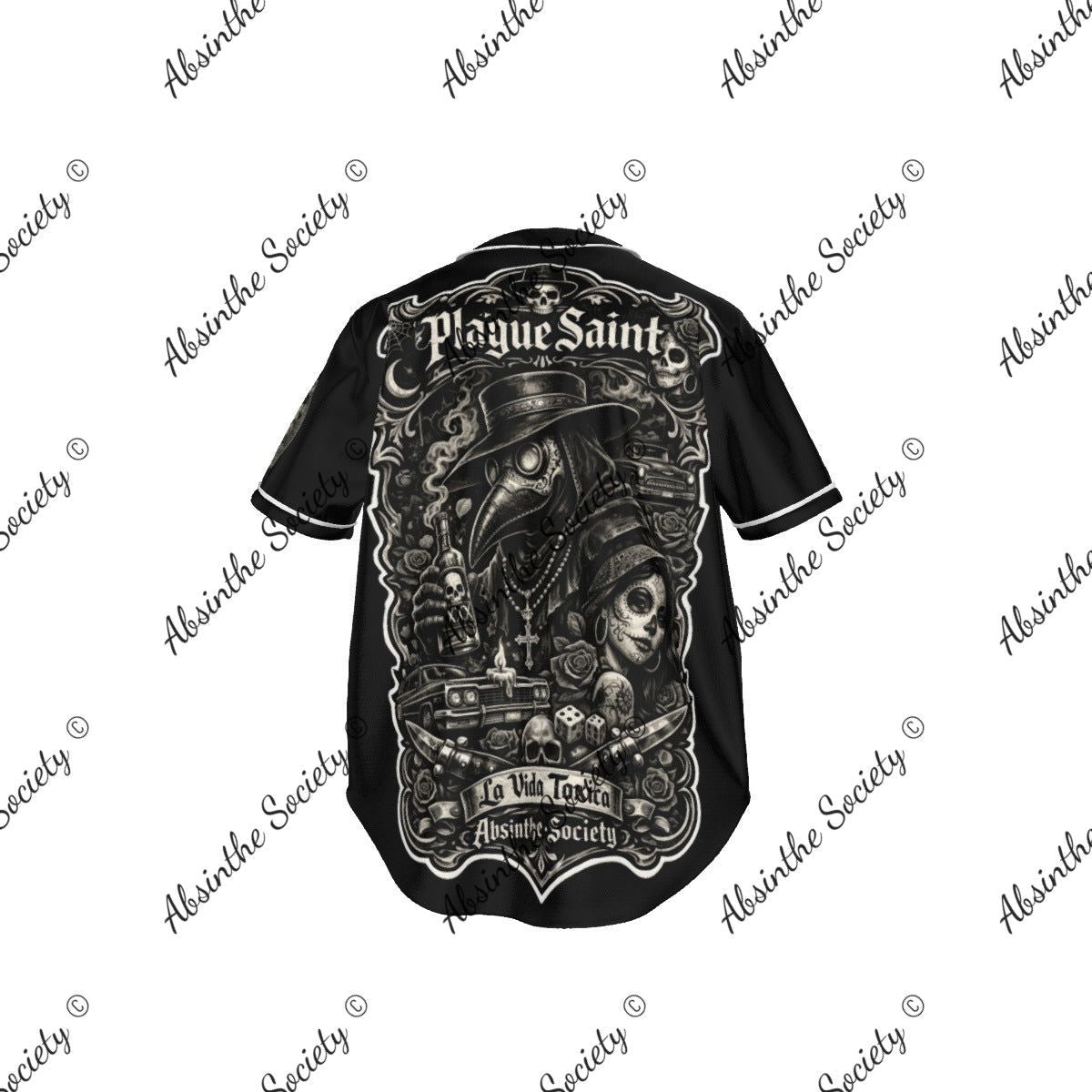 La Vida Toxica - Plague Saint & The Widow Grayscale - Baseball Jersey