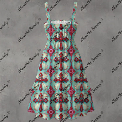 Once Upon A Cross Ruffle Hem Dress - Gothic Religious Elegant