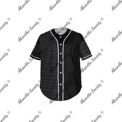 Ghostly Glamor All-Over Print Short Sleeve Baseball Jersey White