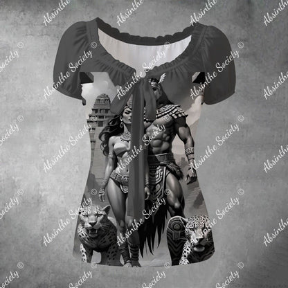 Obsidian Throne - Mexico Pride - Puff Sleeve Shirt White