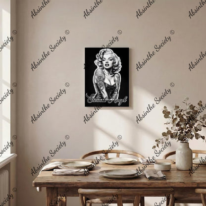 Eternal Angel | Marilyn Monroe Framed Canvas Wall Art | Dark Glamour Chicana Décor