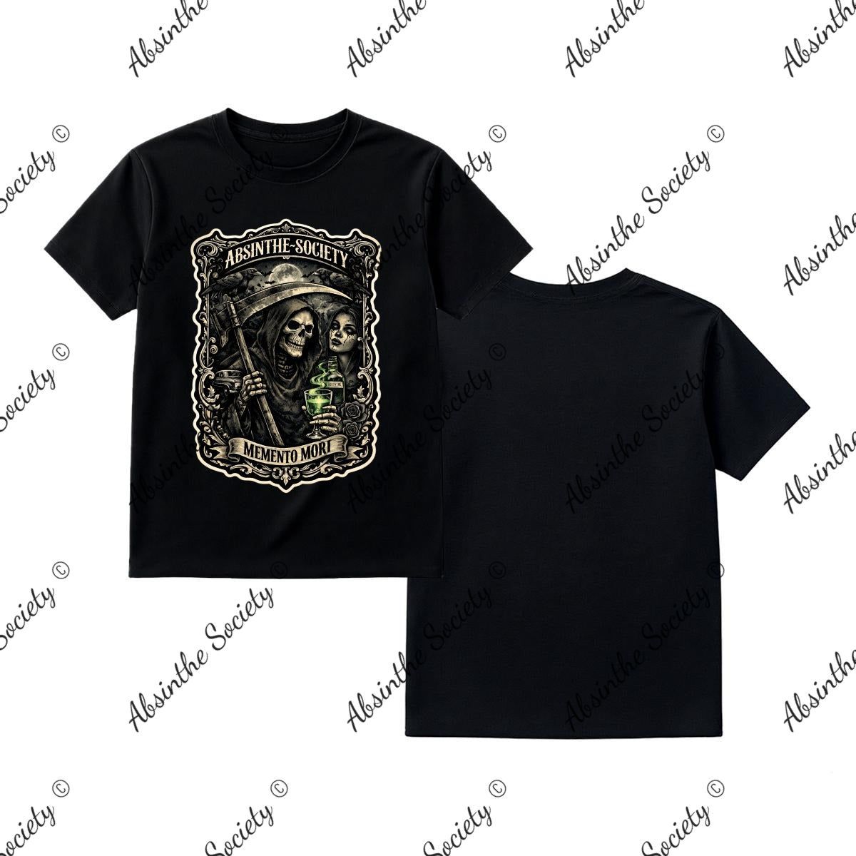 Memento Mori - Absinthe Society T-Shirt Printed in USA Black