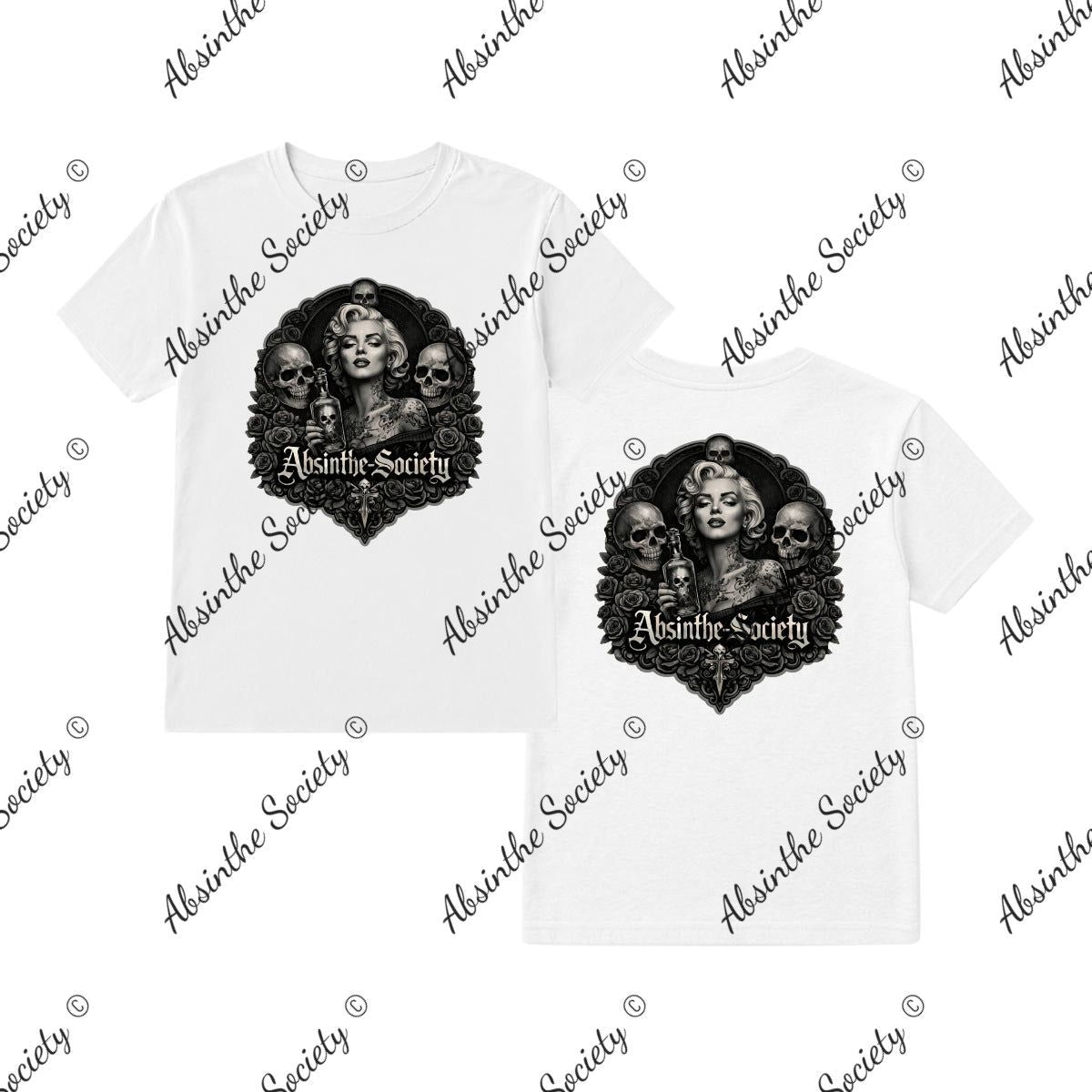Marilyn Absinthe Society - T-Shirt Printed in USA White