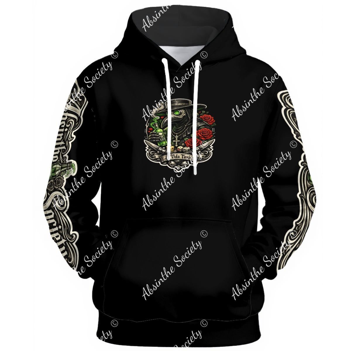 La Vida Toxica - Absinthe Society Pareja- Unisex Pullover Hoodie | Cotton White