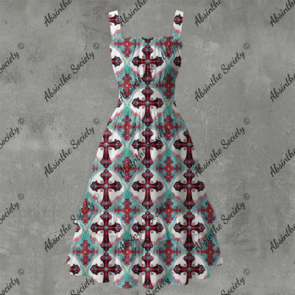 Zealot Ruffle Hem Dress - Gothic Devotion Elegant White