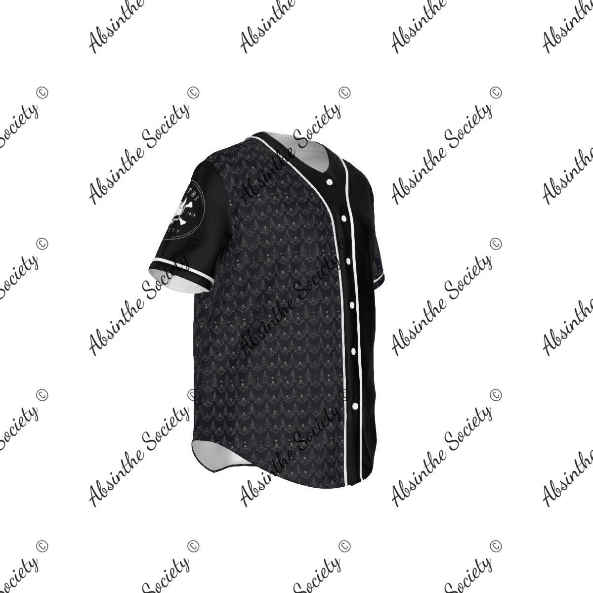 Ghostly Glamor All-Over Print Short Sleeve Baseball Jersey