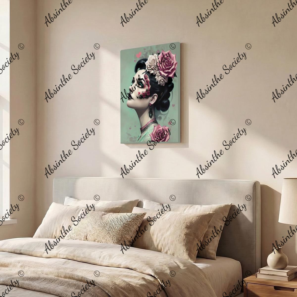 Victorian Catrina | Framed Canvas Wall Art | Dark Chicana Gothic Home Décor