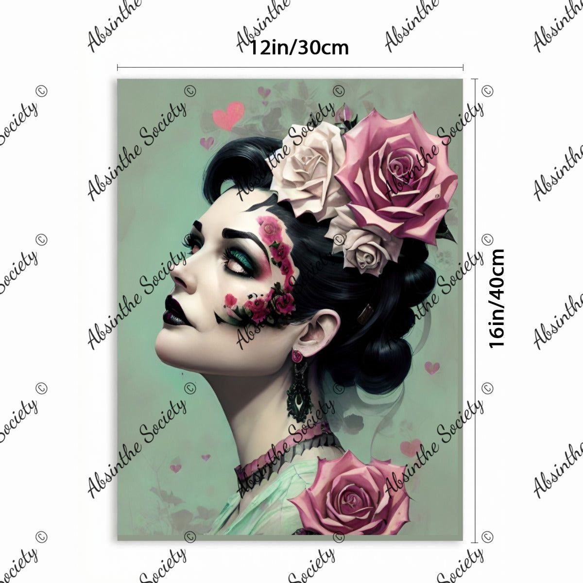 Victorian Catrina | Framed Canvas Wall Art | Dark Chicana Gothic Home Décor
