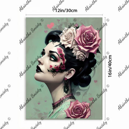 Victorian Catrina | Framed Canvas Wall Art | Dark Chicana Gothic Home Décor
