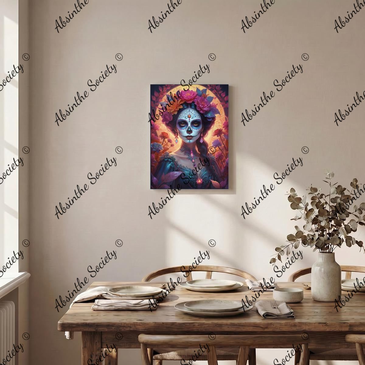 El Espíritu | Framed Canvas Wall Art | Dark Chicana Gothic Home Décor