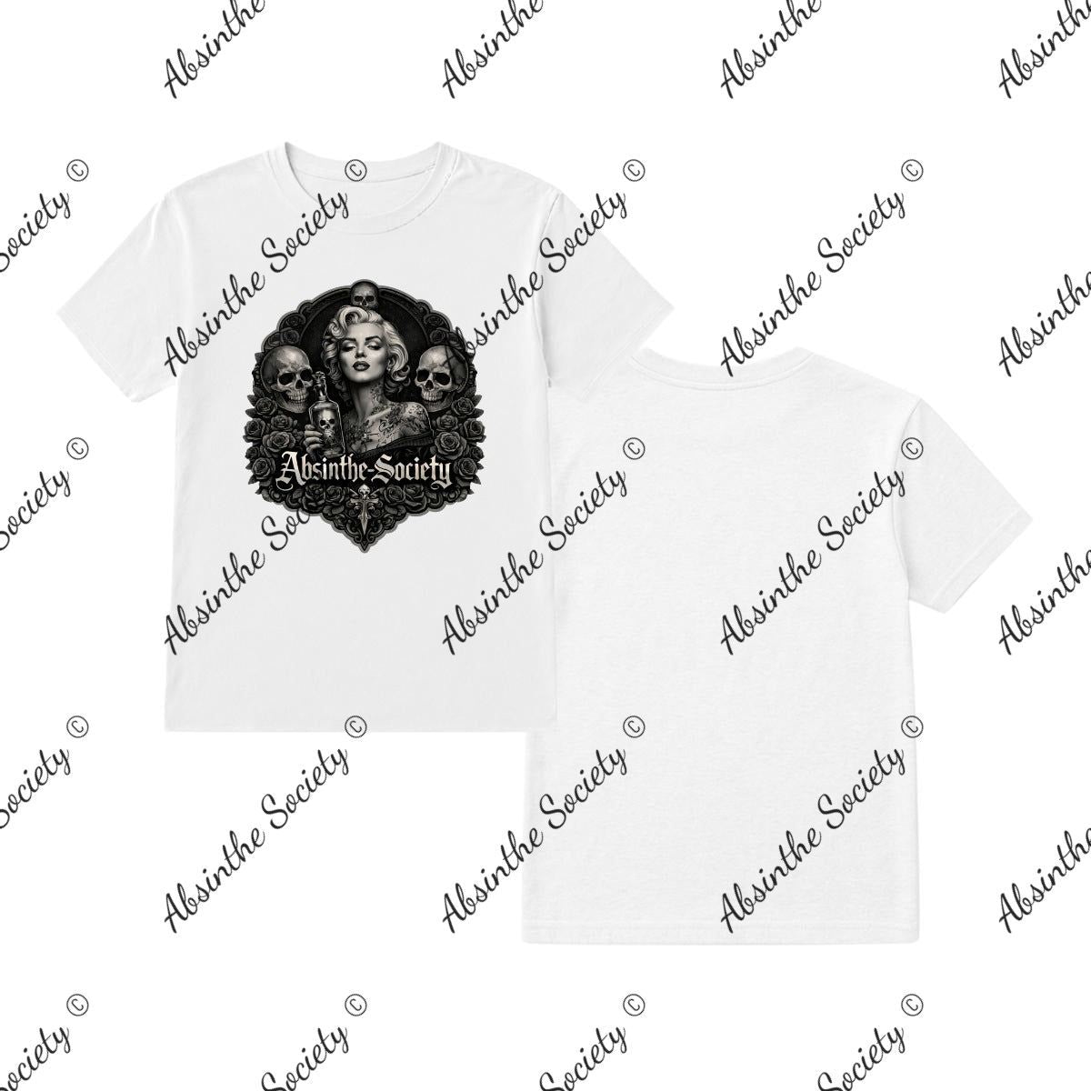 Marilyn Absinthe Society - T-Shirt Printed in USA White