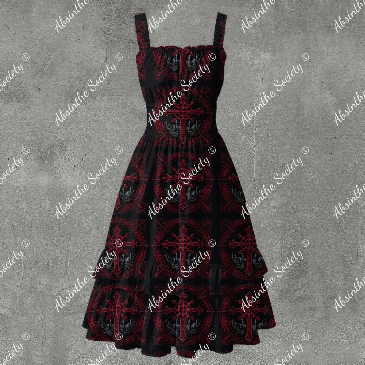 Darkened Veil Ruffle Hem Dress - Gothic Mysterious Elegant White